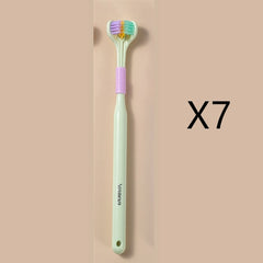 Three-sided Macaron Soft Bristle Toothbrush Care Safety Toothbrush Teeth Deep Cleaning Portable Travel