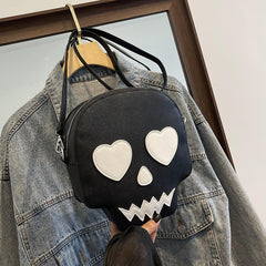 Cute Halloween Skull Small Shoulder Bags With Love Eyes Fashion Personality Crossbody Bag For Girls Women