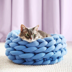 Cat House Cushion Soft Long Plush Warm Pet Mat Cute Kennel Cat Sleeping Basket Bed Round Fluffy Comfortable Touch Pet Products