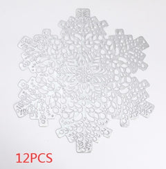 New Snowflakes PVC Hollow Anti-scalding Insulation Pad Table Bowl Mats Home Christmas Decor Heat Resistant Placemat Dining Table