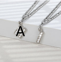 English Alphabet Stainless Steel Zircon All-match Anklet