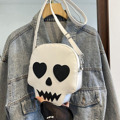 Cute Halloween Skull Small Shoulder Bags With Love Eyes Fashion Personality Crossbody Bag For Girls Women