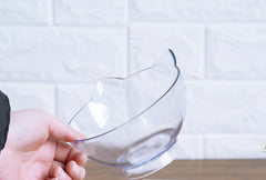 New Inclined Food Cat Ear Oblique Mouth Transparent Single Pet Bowl