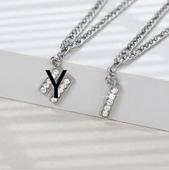 English Alphabet Stainless Steel Zircon All-match Anklet