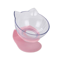 New Inclined Food Cat Ear Oblique Mouth Transparent Single Pet Bowl