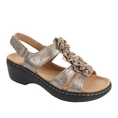 Hollow Wedge With Fish Mouth Flowers Casual Sandals