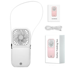 Hands-free Neck-Fan Band Hands-Free Hanging USB Rechargeable Dual Cooling Fan Mini Air Cooler Summer Portable Foldable Fan