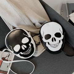 Halloween Skull Shoulder Bag Personality Funny Messenger Bag Kids Couples Outdoor Small Phone Bag For Women