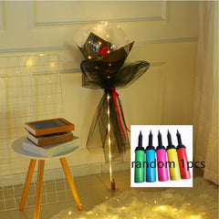 LED Luminous Balloon Rose Bouquet Transparent Bobo Ball Rose