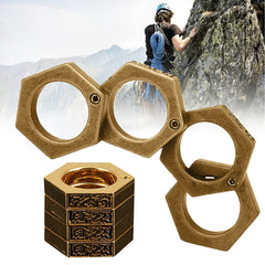 Hard Self Defense Ring Emergency Window Breaker Round Hex Ring Finger Buckle Ring Outdoor Climbing Finger Buckle Ring