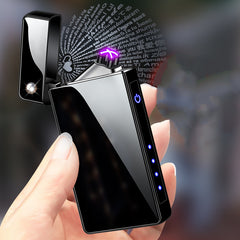 Micro-carved Projection Electric Lighter One Hundred Kinds Of Love USB Charging Dual-fire Lighter Gift