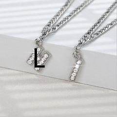 English Alphabet Stainless Steel Zircon All-match Anklet