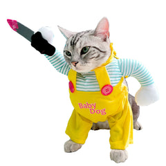 Cat Pet Costume Clothing Creative Yellow Knife Assassin Cat Clothing