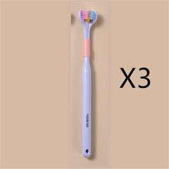 Three-sided Macaron Soft Bristle Toothbrush Care Safety Toothbrush Teeth Deep Cleaning Portable Travel