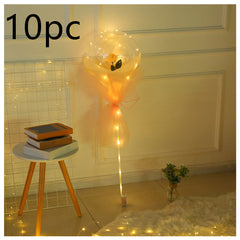 LED Luminous Balloon Rose Bouquet Transparent Bobo Ball Rose