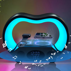 2024 New 6 In 1 Smart Remote Control Bluetooth Ambience Intelligent LED Table Lamp Multi-function Wireless Charger Night Light Bluetooth Speaker