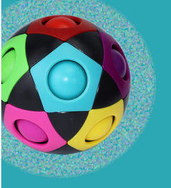 Decompression Soccer Rainbow Ball Magic Cube 12-hole Intellectual Toys Decompression Ball Magic Ball Small Toys