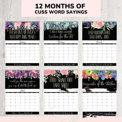 2024 Calendar For Tired-Ass Women Paper With Coil Hanging Calendar Time Planning Wall Calendar Indoor New Years Gifts For Home