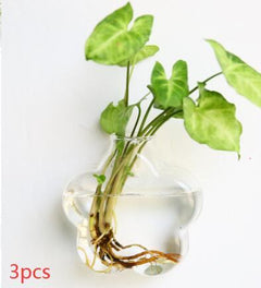 Fashion Wall Hanging Glass Flower Vase Terrarium Wall Fish Tank Aquarium Container Flower Planter Pots Home Garden Decoration