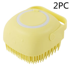 Silicone Dog Bath Massage Gloves Brush Pet Cat Bathroom Cleaning Tool Comb Brush For Dog Can Pour Shampoo Dog Grooming Supplies