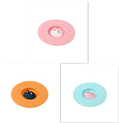 Cartoon Cute Cat Ear Silicone Sealing Lid Leakproof Dustproof Cup Lid Household Tea Mug Cup Bowl Lid Sealing Cover Keep