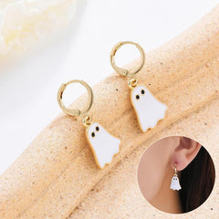 Halloween Ghost Earrings For Women Gold Ghost Huggie Hoop Earrings Halloween Jewelry Cute BOO Halloween Earrings