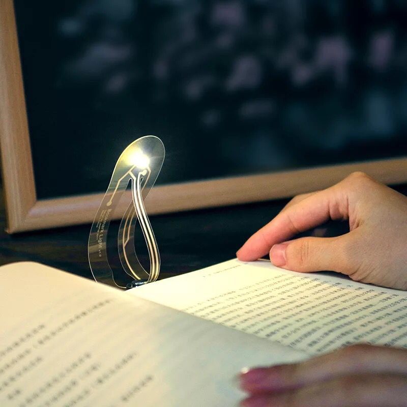 Mini Thin LED Book Light For Reading Bulbs Novelty Card Flashlight Funny Night Light Bookmark Lamp