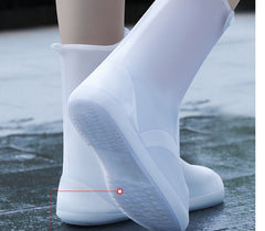 New White PVC High Top Reusable Women's Water Resistant Shoes Foot Cover