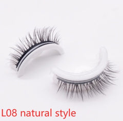 Reusable 3D Mink Lashes Natural False Eyelashes Self Adhesive Fake Glue Free Makeup Eyelash Extension Silk