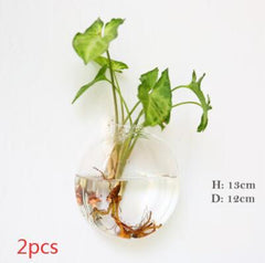 Fashion Wall Hanging Glass Flower Vase Terrarium Wall Fish Tank Aquarium Container Flower Planter Pots Home Garden Decoration