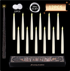 20LED Floating Candles With Candle Sticks