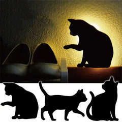 LED Animal Dog Cat Night Light Kitten Smart Sound Sensor Control Wall Lamp Home Corridor Balcony Night Lamp Baby Kids Sleep Lamp