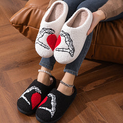 Love Black Hand Home Thickened Cotton Slippers