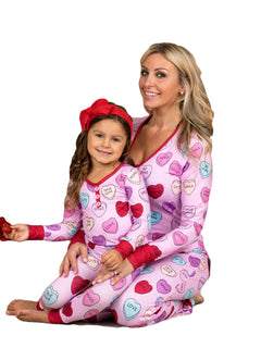 Valentines Day Love Print Casual Home Pajamas Parent Child Set