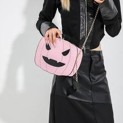 Halloween Cartoon Pumpkin Shoulder Bag For Girls Personality Funny Creative Chain Crossbody Bags Women