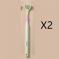 Three-sided Macaron Soft Bristle Toothbrush Care Safety Toothbrush Teeth Deep Cleaning Portable Travel