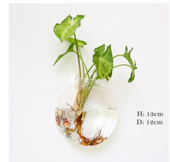 Fashion Wall Hanging Glass Flower Vase Terrarium Wall Fish Tank Aquarium Container Flower Planter Pots Home Garden Decoration