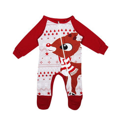 Outfits Christmas Family Matching Pajamas Men Womens Kids Baby Sleepwear Cute Fox Pattern Infant Romper Family Clothes Set