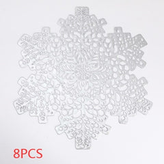 New Snowflakes PVC Hollow Anti-scalding Insulation Pad Table Bowl Mats Home Christmas Decor Heat Resistant Placemat Dining Table