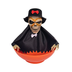 Joyful Halloween Ornament Fruits Tray Scary Screaming Luminous Eye Swinging Skull Decorative Candy Organizer For Party Resturant