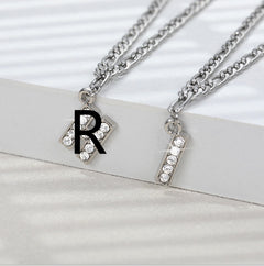 English Alphabet Stainless Steel Zircon All-match Anklet