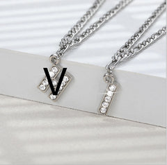 English Alphabet Stainless Steel Zircon All-match Anklet