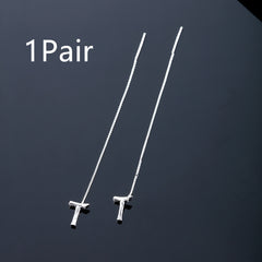 Fashion Jewelry 925 Sterling Silver 26 Letters Drop Earrings For Women Classic English Minimalism Student Earring Friends Party Jewelry Gift