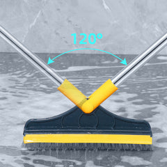 Floor Gap Cleaning Bristles Brush V-broom Rubber Wiper Glass Bathroom Toilet Tile Water Drying Dust Pet Hair Household Scraper