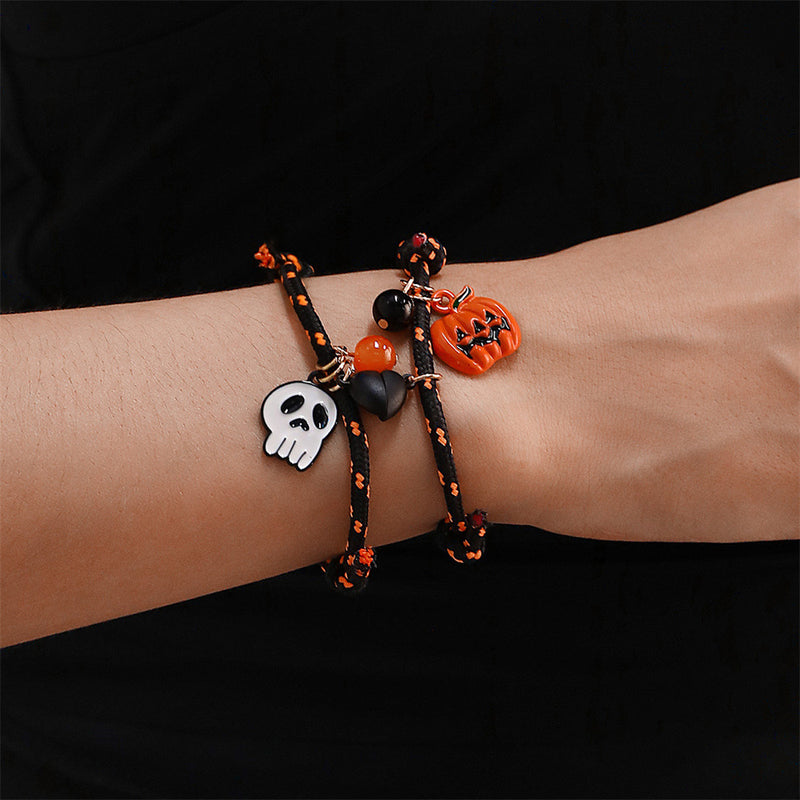 Halloween Bracelet Halloween Pumpkin Ghost Love Magnetic Couple Rope Bracelet