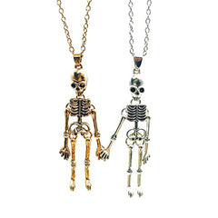 Vintage Skull Ghost Necklace Hand In Hand