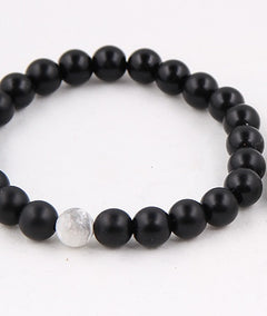 Handmade Black Lava Seven Chakra Healing Balance Beaded Bracelet