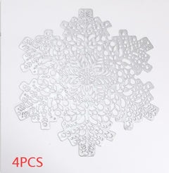 New Snowflakes PVC Hollow Anti-scalding Insulation Pad Table Bowl Mats Home Christmas Decor Heat Resistant Placemat Dining Table