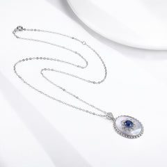 Sapphire Diamond Pendant 925 Sterling Silver Party Wedding Pendants Chain Necklace For Women Charm Jewelry