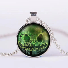 Halloween Round Pumpkin Ghost Bat Necklace Men And Women Personality Clavicle Necklace Fashion Jewelry Accessories